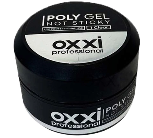 Акрил-гель PolyGel Oxxi №1 not sticky, прозорий, 30 мл