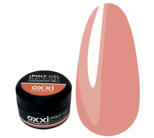 Акрил-гель PolyGel Oxxi №3 not sticky, беж, 30 мл