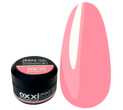 Акрил-гель PolyGel Oxxi №4 not sticky, пастельний рожевий, 30 мл