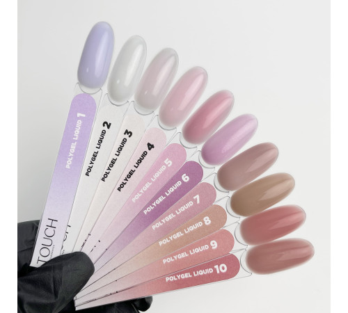 Акрил-гель для нігтів Touch Liquid Polygel №06, рожевий з шиммером, 15 мл