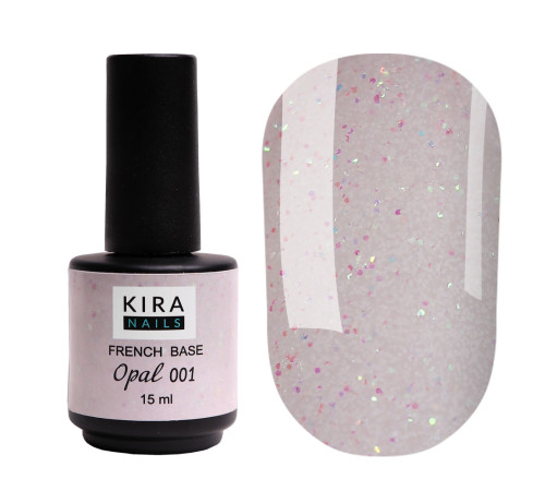 База Kira Nails French Base Opal №001 молочна, 15 мл