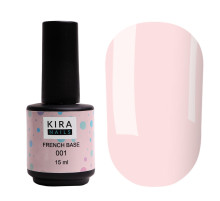 База Kira Nails French Base №001 молочно-рожевий, 15 мл