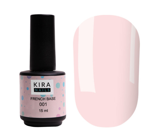 База Kira Nails French Base №001 молочно-рожевий, 15 мл