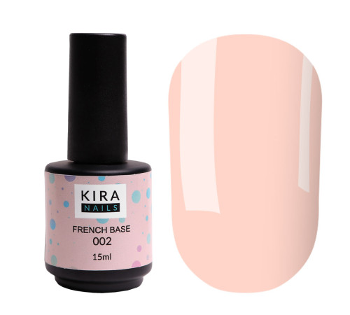 База Kira Nails French Base №002 пастельно-рожевий, 15 мл