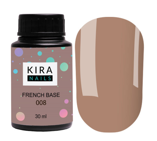 Base Kira Nails French Base #008 warm brown, 30 ml