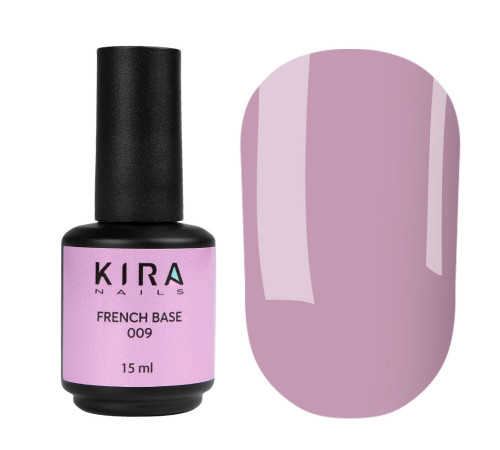 База Kira Nails French Base №009 пильно-рожевий, 15 мл