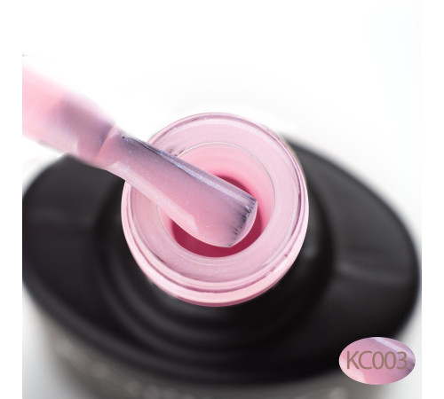 База Komilfo KC Glitter Rubber French Base №KC003 світло-рожева з блакитним мікроблиском, 8 мл
