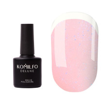 База Komilfo KC Glitter Rubber French Base №KC003 світло-рожева з блакитним мікроблиском, 8 мл