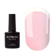 База Komilfo KC Glitter Rubber French Base №KC003 світло-рожева з блакитним мікроблиском, 8 мл