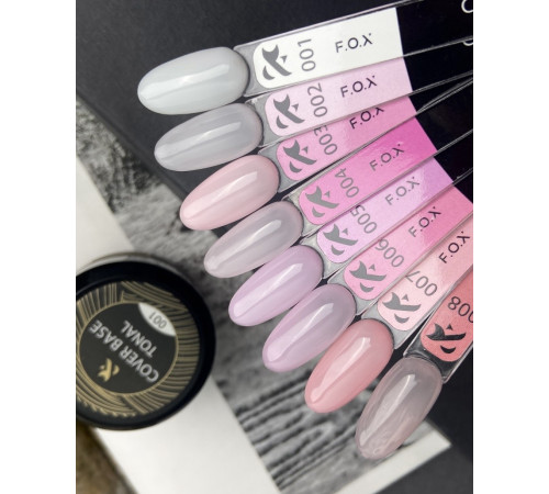 Base for gel polish FOX Tonal Cover Base No. 003 apricot-pink jar, 30 ml