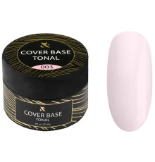 Base for gel polish FOX Tonal Cover Base No. 003 apricot-pink jar, 30 ml