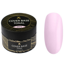 Base for gel polish FOX Tonal Cover Base No. 005 purple-pink jar, 30 ml
