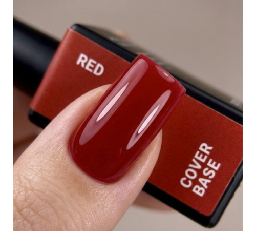 База для нігтів BIBLIOTEKA Cover base Red, червона, 10 мл