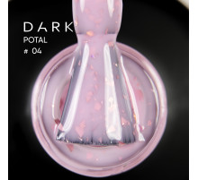 База для нігтів DARK Potal Base №04, рожева з поталлю, 15 мл