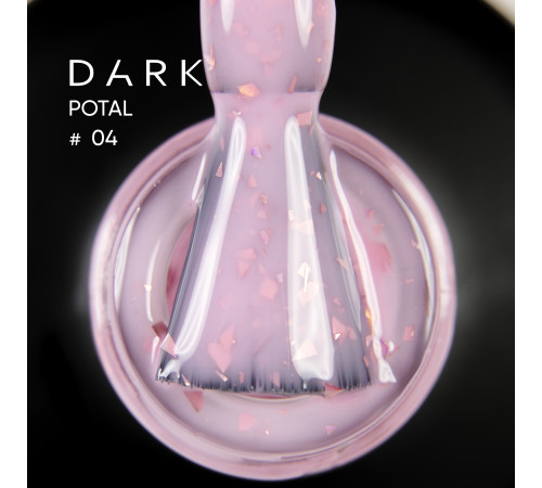 База для нігтів DARK Potal Base №04, рожева з поталлю, 15 мл