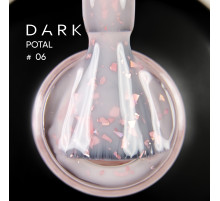 База для нігтів DARK Potal Base №06, бежево-молочна з поталлю, 15 мл