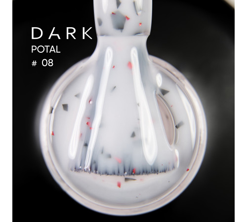 База для нігтів DARK Potal Base №08, молочна з поталлю, 10 мл