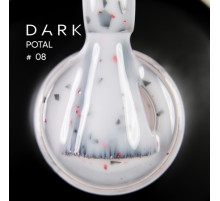 База для нігтів DARK Potal Base №08, молочна з поталлю, 15 мл