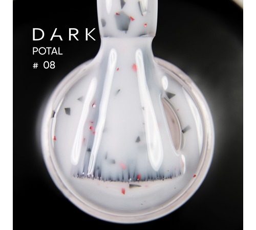 База для нігтів DARK Potal Base №08, молочна з поталлю, 15 мл