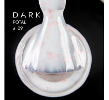 База для нігтів DARK Potal Base №09, молочна з поталлю, 15 мл