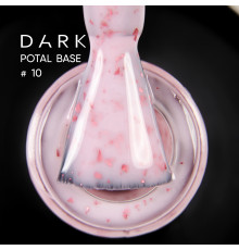База для ногтей DARK Potal Base №10, розовато-молочная с поталью, 15 мл