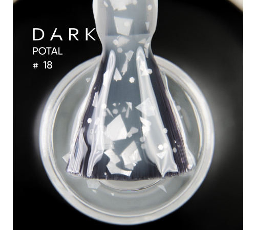 База для нігтів DARK Potal Base №18, молочна з поталлю, 15 мл