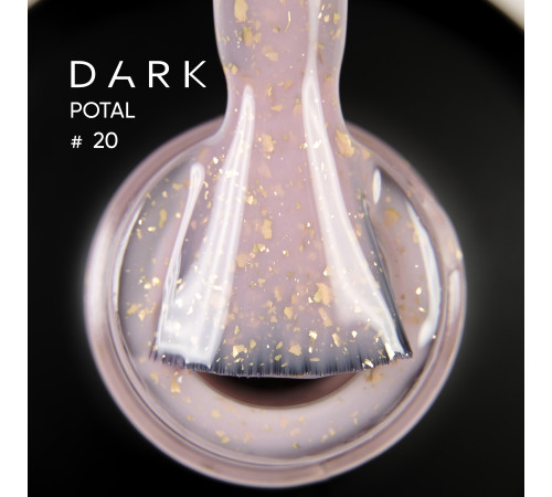 База для нігтів DARK Potal Base №20, бежева з поталлю, 15 мл