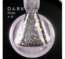 База для нігтів DARK Potal Base №23, молочно-рожева з поталлю, 15 мл