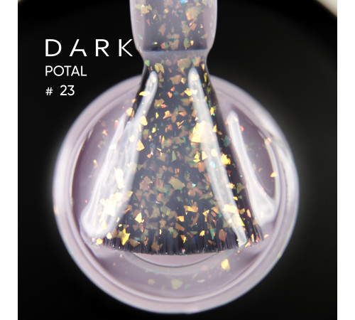 База для нігтів DARK Potal Base №23, молочно-рожева з поталлю, 15 мл