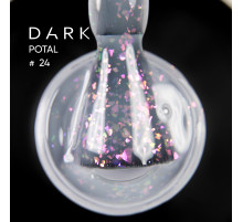 База для нігтів DARK Potal Base №24, молочно-блакитна з поталлю, 15 мл