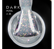 База для нігтів DARK Potal Base №25, молочна з поталлю, 15 мл