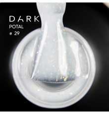 База для нігтів DARK Potal Base №29, молочно-біла з поталлю, 15 мл