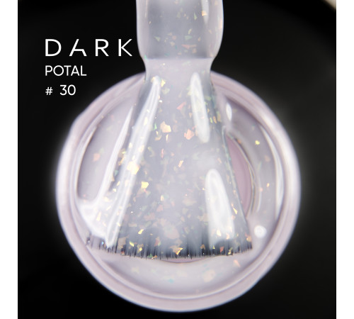 База для нігтів DARK Potal Base №30, рожева з поталлю, 15 мл