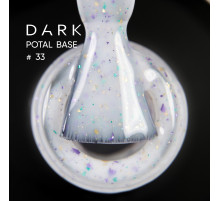 База для нігтів DARK Potal Base №33, біла з поталлю, 15 мл