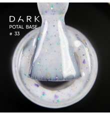 База для нігтів DARK Potal Base №33, біла з поталлю, 15 мл