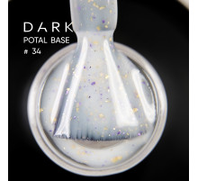 База для нігтів DARK Potal Base №34, біла з поталлю, 15 мл