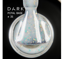 База для нігтів DARK Potal Base №35, біла з поталлю, 15 мл