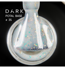 База для нігтів DARK Potal Base №35, біла з поталлю, 15 мл