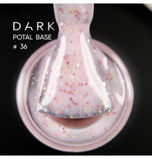 База для нігтів DARK Potal Base №36, рожева з поталлю, 15 мл