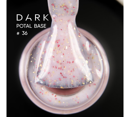 Nail base DARK Potal Base No. 36, pink with potal, 15 ml