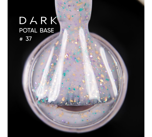 База для нігтів DARK Potal Base №37, фіолетова з поталлю, 15 мл