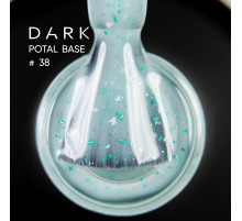 База для нігтів DARK Potal Base №38, світло-зелена з поталлю, 15 мл