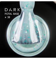 База для нігтів DARK Potal Base №38, світло-зелена з поталлю, 15 мл