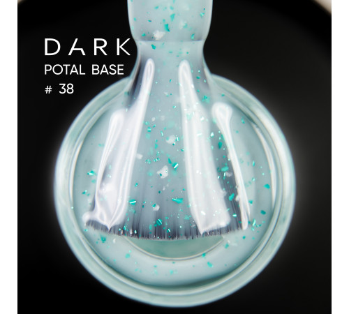 База для нігтів DARK Potal Base №38, світло-зелена з поталлю, 15 мл