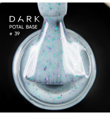 База для нігтів DARK Potal Base №39, світло-блакитна з поталлю, 15 мл