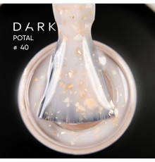 База для нігтів DARK Potal Base №40, молочно-бежева з поталлю, 15 мл