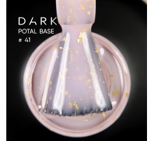 База для нігтів DARK Potal Base №41, молочно-рожева з поталлю, 10 мл