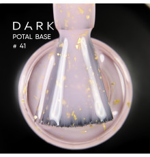 База для нігтів DARK Potal Base №41, молочно-рожева з поталлю, 15 мл