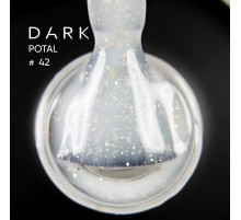 База для нігтів DARK Potal Base №42, молочна з поталлю, 15 мл