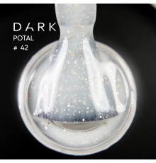 База для нігтів DARK Potal Base №42, молочна з поталлю, 15 мл